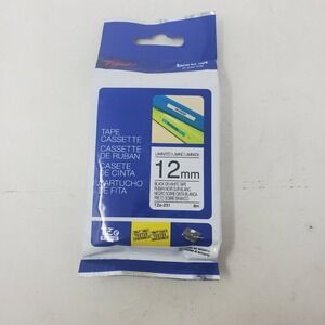 Brother P Touch TZe 231 Label Tape 12mm Black on White Laminated Tape Cassette
